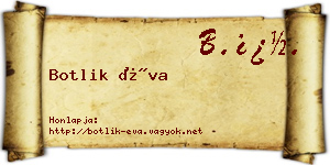 Botlik Éva névjegykártya